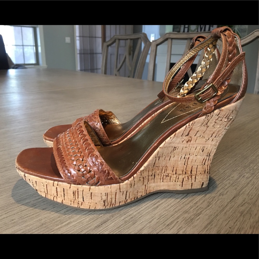 Guess Brown Wedges with Cork Heels 🧡